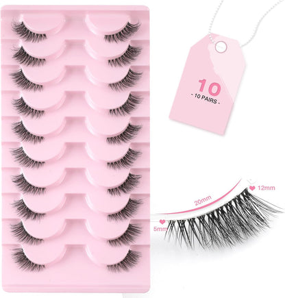 Lot de 10 paires de demi faux cils