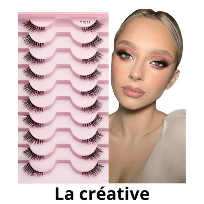 Lot de 10 paires de demi faux cils