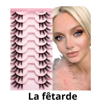 Lot de 10 paires de demi faux cils
